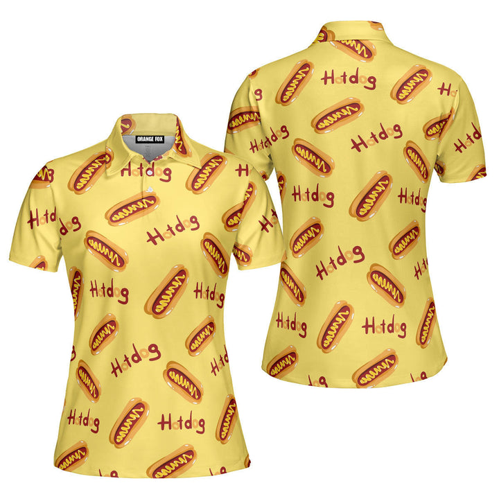 Hot Dog Mustard Yellow Polo Shirt For Women