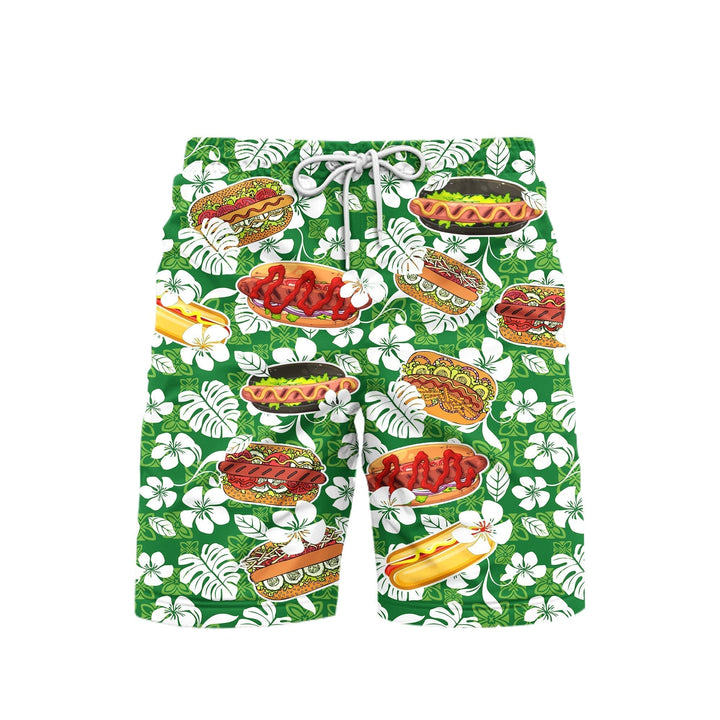 Hot Dog Tropical Beach Shorts For Men
