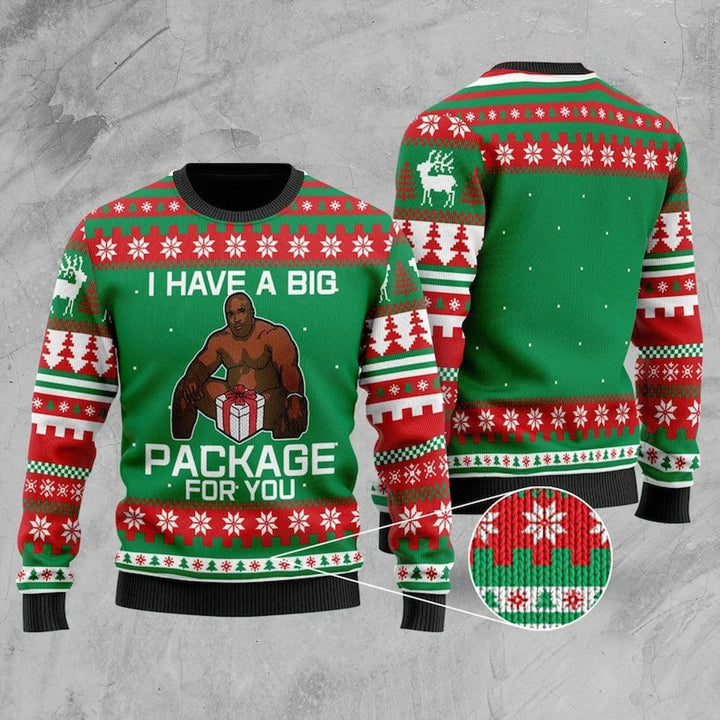 I Have A Big Package For You Ugly Christmas Sweater, Xmas Sweatshirt, Christmas Gift for Men & Women