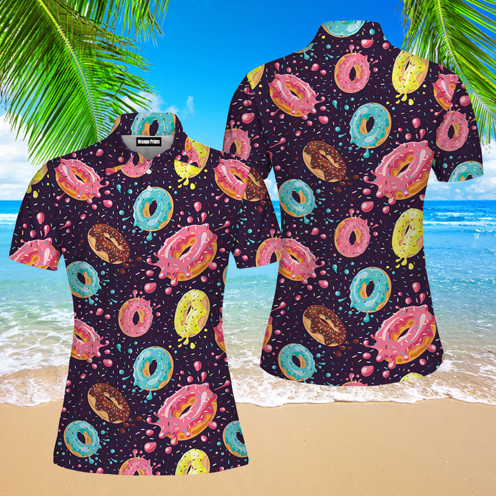 I Love Donuts Life Is Better Polo Shirt For Women