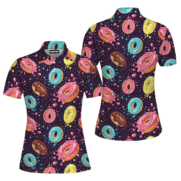 I Love Donuts Life Is Better Polo Shirt For Women