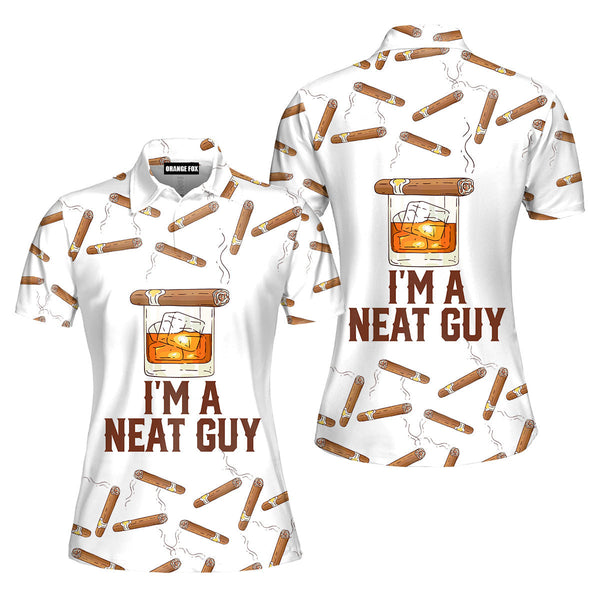 I'm A Neat Guy - Gift for Women, Bourbon Lovers - Funny Bourbon Glass Polo Shirt