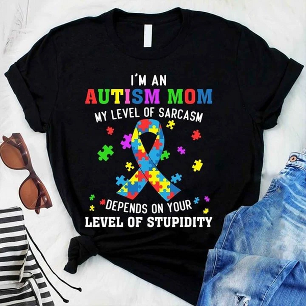 I'm An Autism Mom T shirts | For Men & Women | H6534-Popular Tee - Unisex-Gerbera Prints.