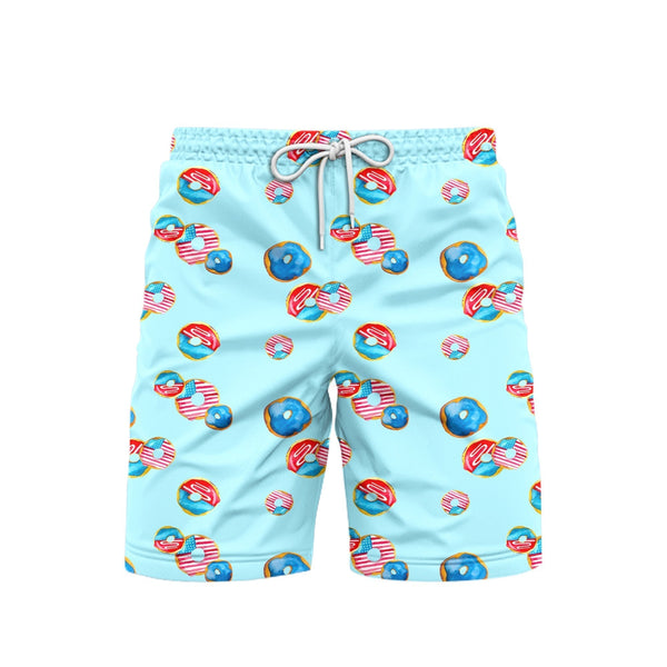 Independence Day 4th Of July Outfit Donuts Patriotic Beach Shorts For Men