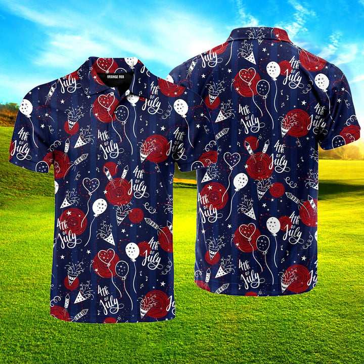 Independence Day 4th Of July Party Seamless Polo Shirt For Men