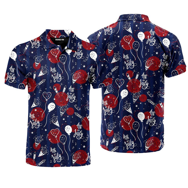 Independence Day 4th Of July Party Seamless Polo Shirt For Men