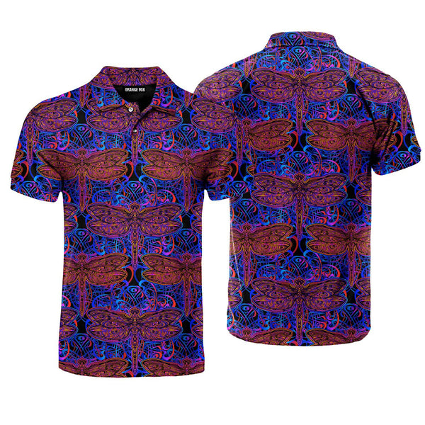 Indian Mandala Dragonfly Polo Shirt For Men