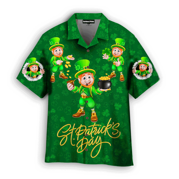 Irish Saint Patrick Day Green Aloha Hawaiian Shirts For Men And For Women