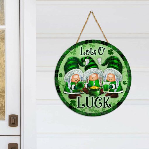 Irish St Patrick’s Day Round Wood Sign | Home Decoration | Waterproof | WS1360-Gerbera Prints.