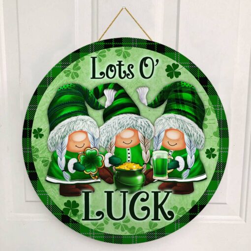 Irish St Patrick’s Day Round Wood Sign | Home Decoration | Waterproof | WS1360-Colorful-Gerbera Prints.