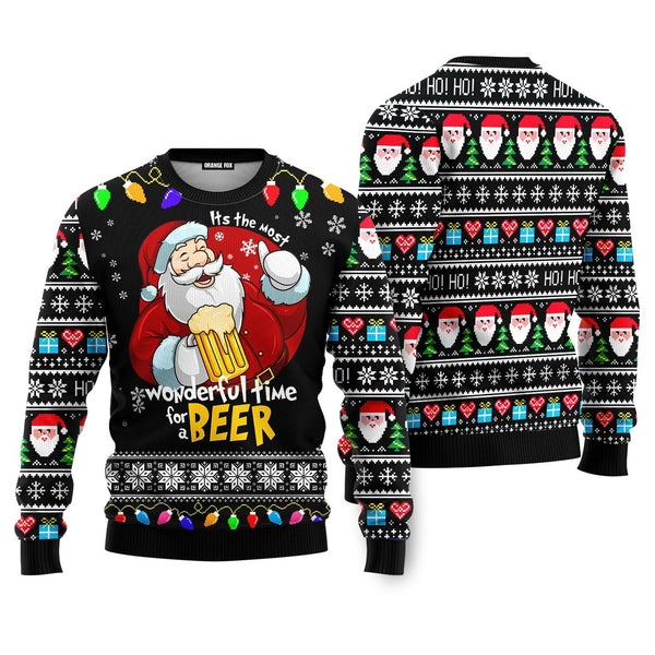 It's The Most Wonderful Time For A Beer Ugly Christmas Sweater For Men & Women