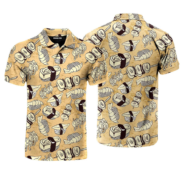 Japanese Food Pattern Polo Shirt For Men