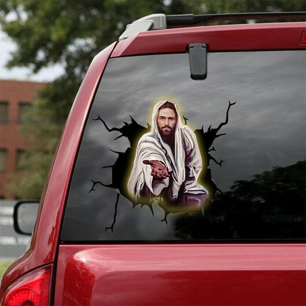 Jesus Focus On Me Women Car Decal Sticker | Waterproof | PVC Vinyl | 15.75x19.69 inch | Colorful | CCS1278
