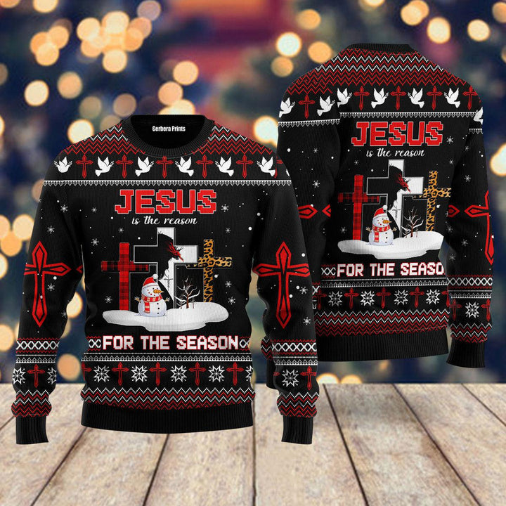 Jesus The Reason for The Season Ugly Christmas Sweater | For Men & Women | UH1232-Gerbera Prints.