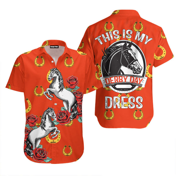 Kentucky Derby My Derby Day Dress Horse Racing Horseshoe Rose Aloha Hawaiian Shirts For Men & For Women WT8203-Colorful-Gerbera Prints.