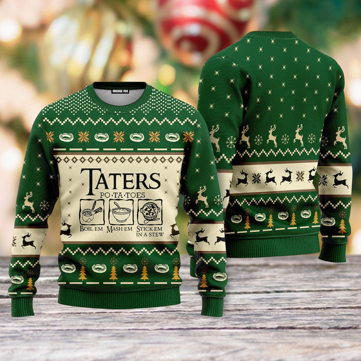 LOTR Funny Christmas Taters Potatoes Green Ugly Christmas Sweater For Men & Women