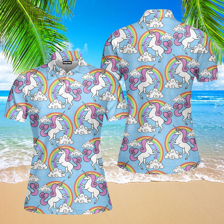 Life Is Better With Unicorn Rainbow Polo Shirt For Women