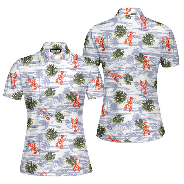 Lobster - Gift for Women, Lobster Lovers, Seafood Lovers - Tropical Summer Beach Polo Shirt