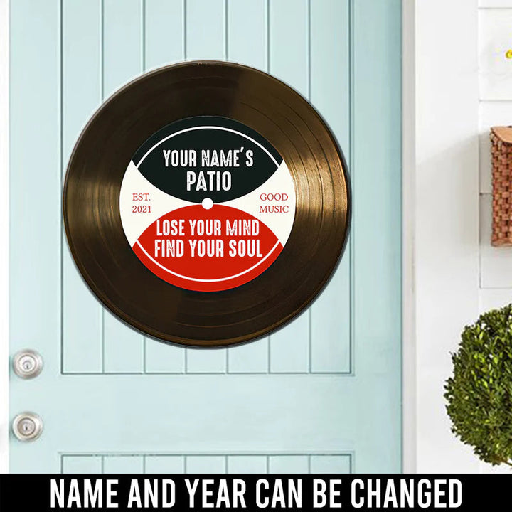 Lose Your Mind Find Your Soul 3D Vinyl Record Custom Round Wood Sign | Home Decoration | Waterproof | WN1622-Gerbera Prints.