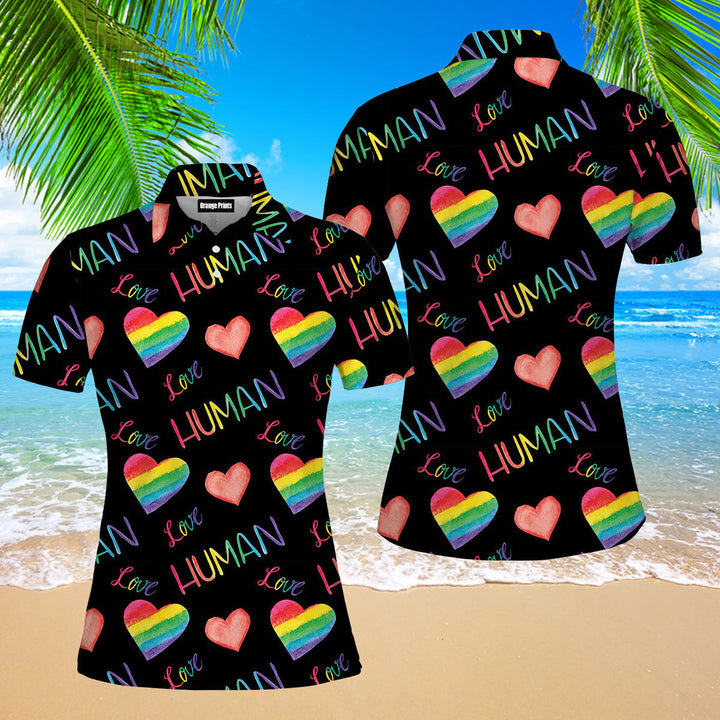 Love Is A Human Right LGBT Polo Shirt For Women