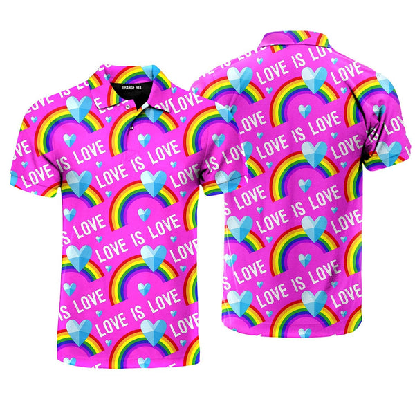 Love Is Love LGBT Rainbow Polo Shirt For Men