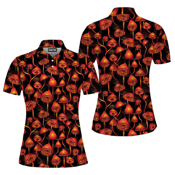 Magic Glowing Mushroom Polo Shirt For Women