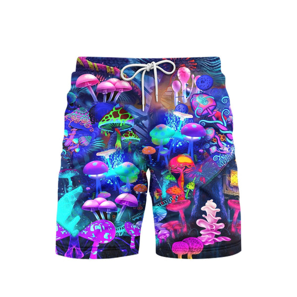 Magic Mushroom Peace Life Beach Shorts For Men