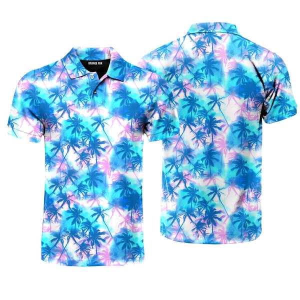 Mens Neon Tropical Polo Shirt For Men