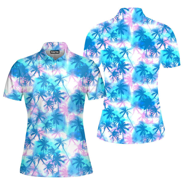 Mens Neon Tropical Polo Shirt For Women