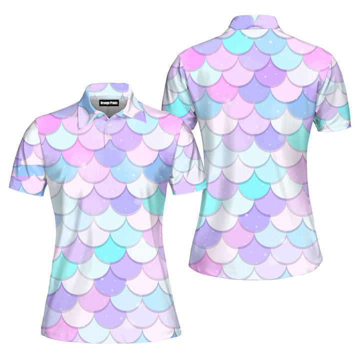 Mermaid Pattern Polo Shirt For Women