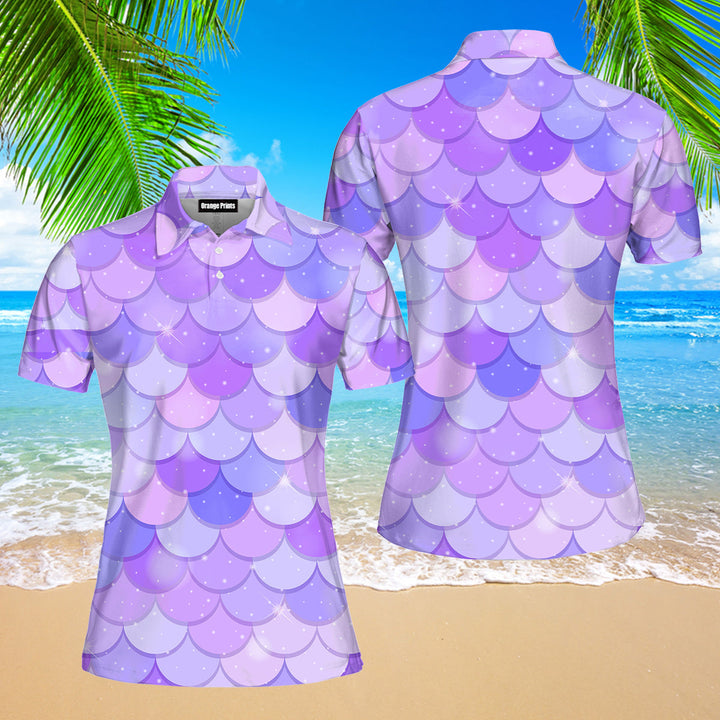 Mermaid Purple Polo Shirt For Women