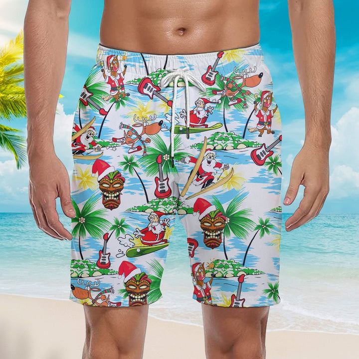 Merry Christmas Santa Claus Beach Shorts For Men