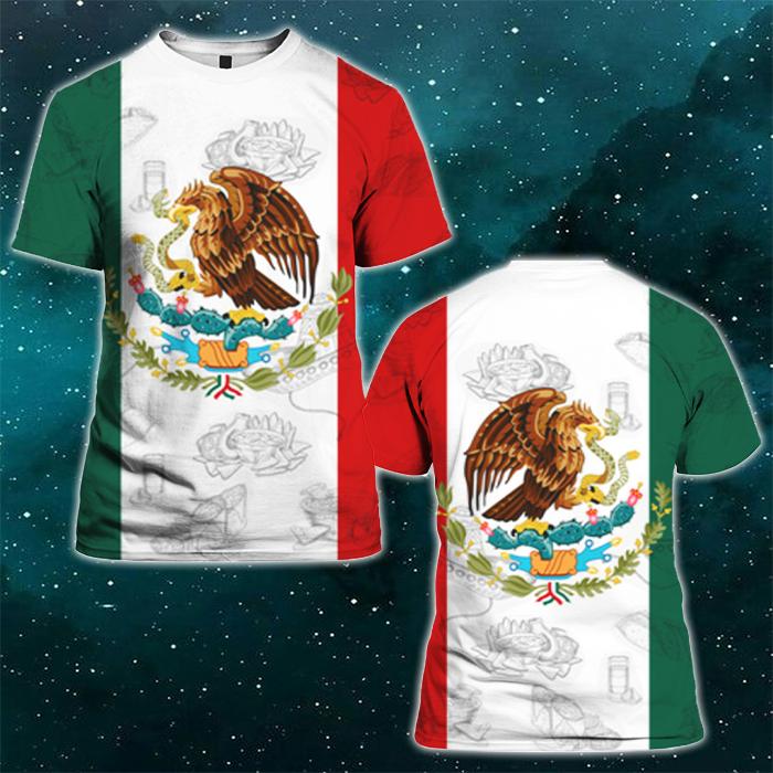 Mexican Mexico Flag 3D All Over Print | Unisex | Adult | HP1594-Tee 3D-Gerbera Prints.