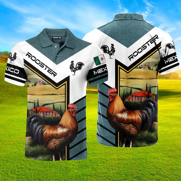 Mexican Polo Shirts Roosters Polo Shirt For Men