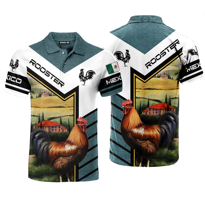 Mexican Polo Shirts Roosters Polo Shirt For Men