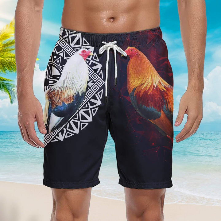 Mexican Rooster Beach Shorts For Men