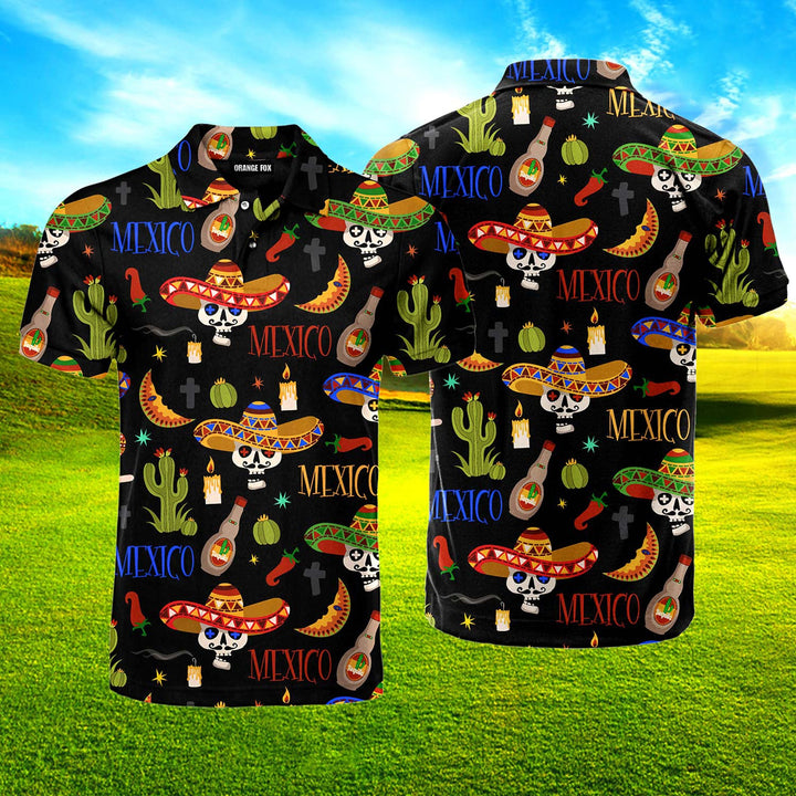 Mexican Symbols Cinco De Mayo Polo Shirt For Men