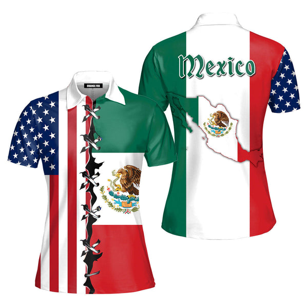 Mexico Flag Polo Shirt For Women