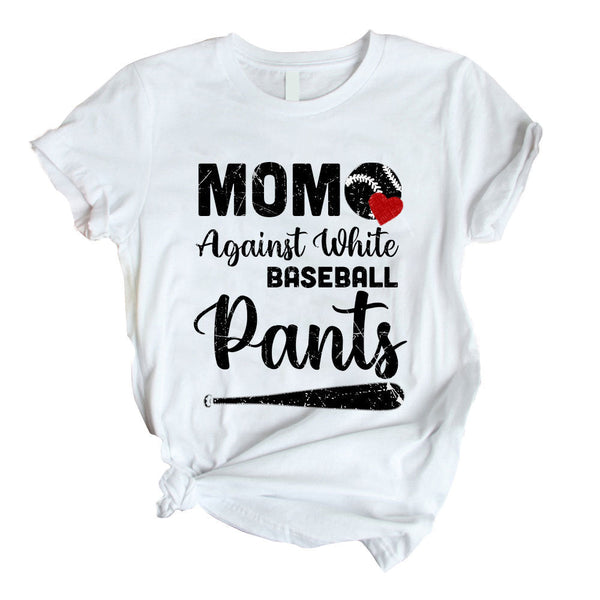 Moms Against White Baseball Pants Baseball Mom Mother's Day T shirts | For Men & Women | H7482-Popular Tee - Unisex-Gerbera Prints.
