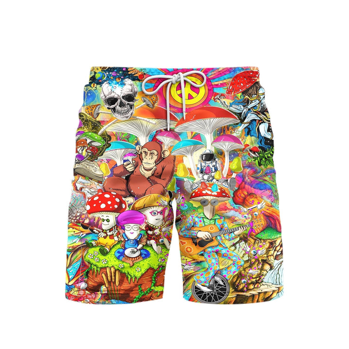 Mushroom Hippie Beach Shorts For Men