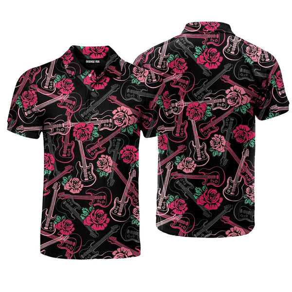 Music Guitars Melody And Rose Polo Shirt For Men