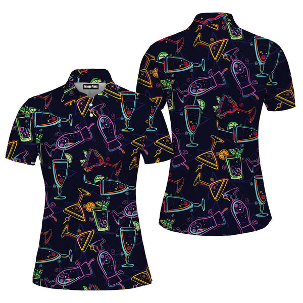 Neon Cocktails Polo Shirt For Women