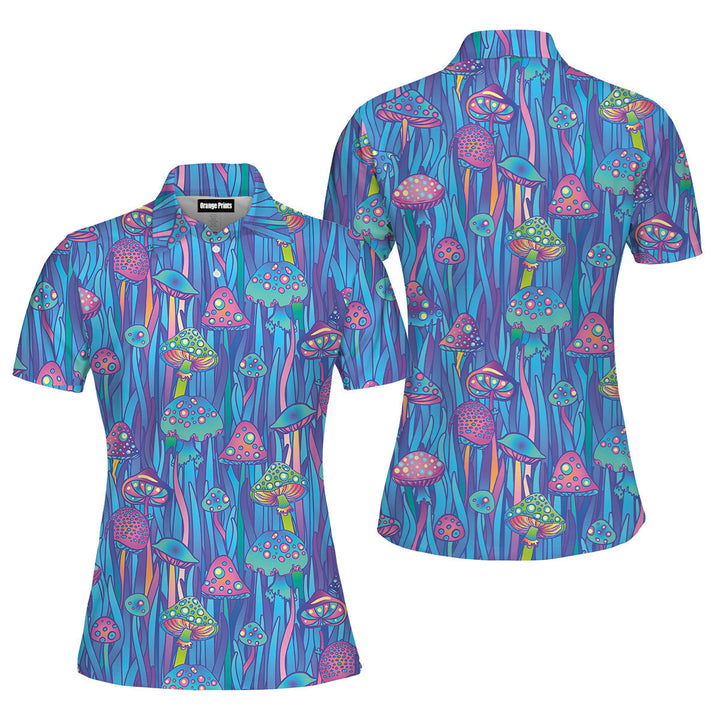 Neon Hippie Mushroom Polo Shirt For Women