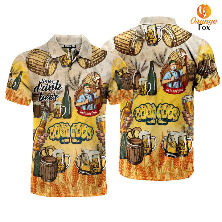 Oktoberfest Time To Drink Beer Polo Shirt For Men