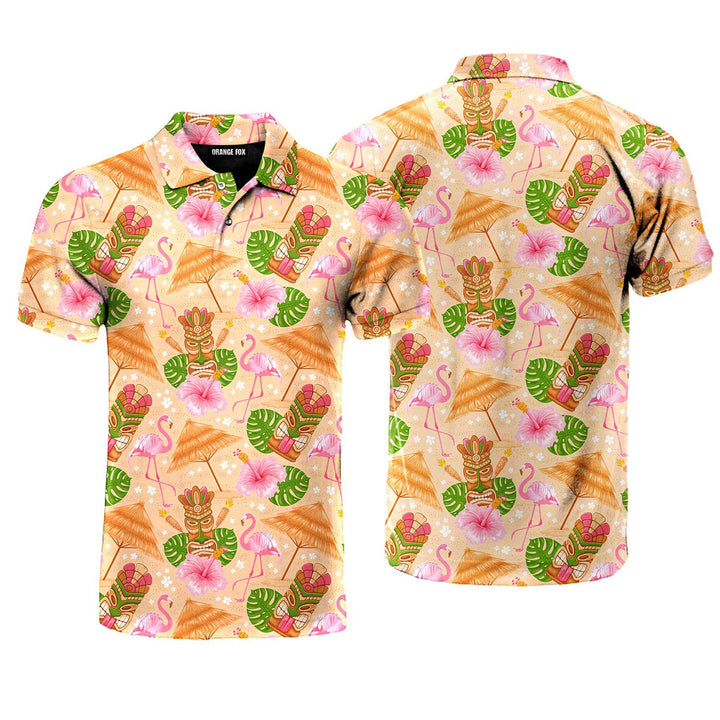 Tiki Mask Tropical Summer On Paradise Beach Polo Shirt For Men