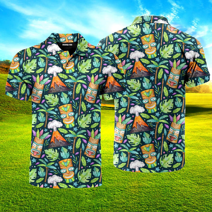 Tiki Summer Vibe Tropical Polo Shirt For Men