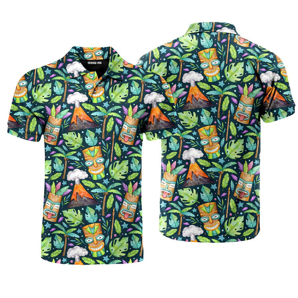 Tiki Summer Vibe Tropical Polo Shirt For Men