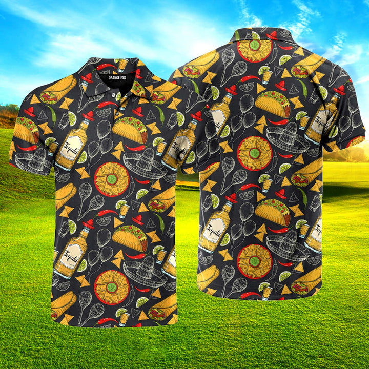 Colorful Amazing Mexican Food Polo Shirt For Men