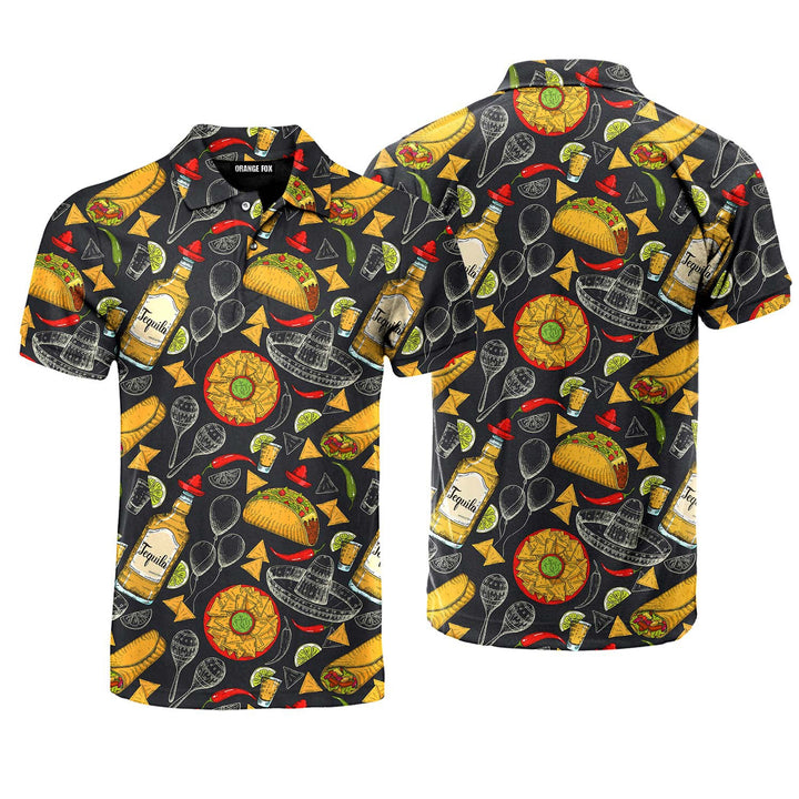 Colorful Amazing Mexican Food Polo Shirt For Men