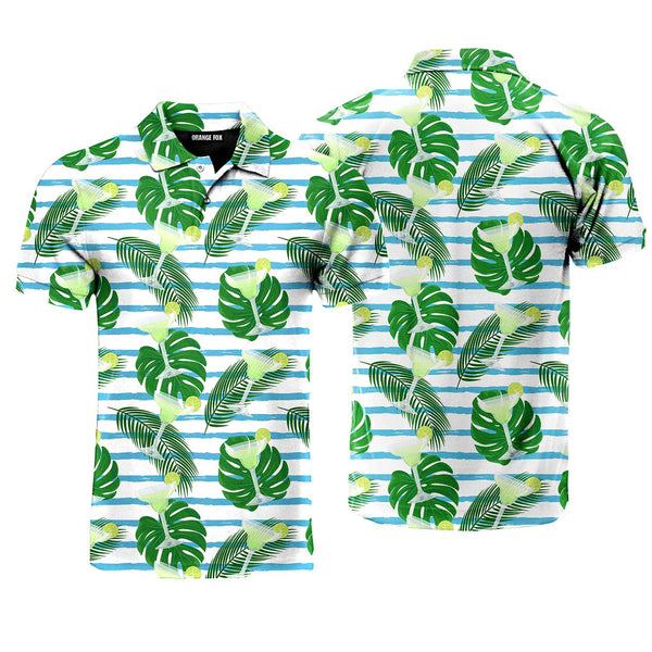 Glasses Of Margarita Cocktail Fresh Drinks Polo Shirt For Men